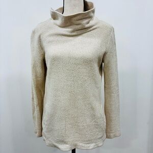 J. Crew Mercantile Mock Neck Cotton Pullover Cream Color Womens XS